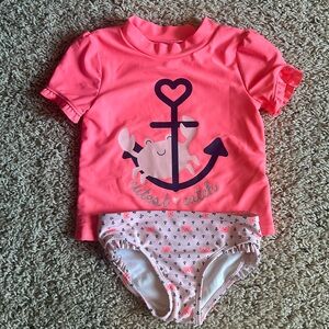 Carter's Simple Joys Ruffle Tankini Rash Guard 2-Piece Set - Size 5T